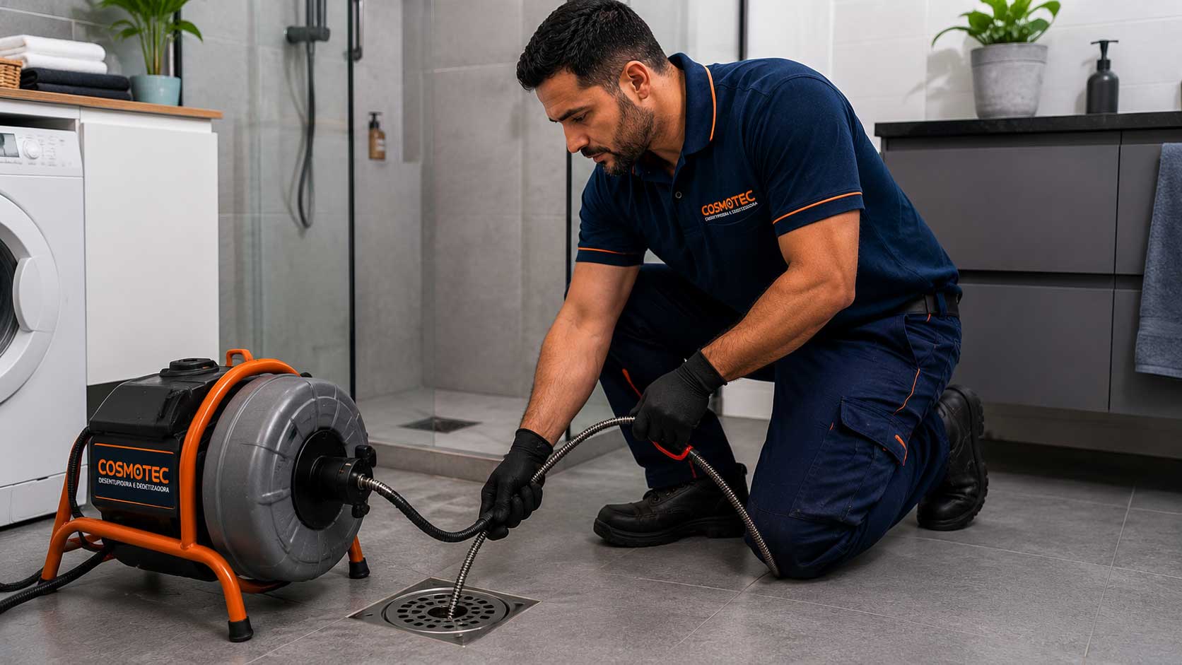 Serviço profissional de desentupimento de ralo